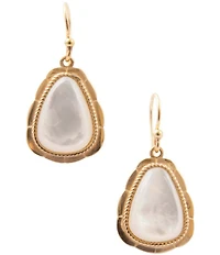Barse Desert Plume Golden and Mother Of Pearl Drop Earrings