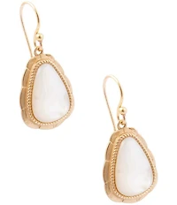 Barse Desert Plume Golden and Mother Of Pearl Drop Earrings