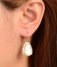 Barse Desert Plume Golden and Mother Of Pearl Drop Earrings