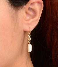 Barse Regalia Mother-Of-Pearl Linear Earrings