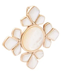 Barse Sun Medallion Golden And Mother Of Pearl Brooch Charm