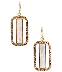 Barse Golden And Mother Of Pearl Wavy Drop Earrings