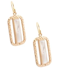 Barse Golden And Mother Of Pearl Wavy Drop Earrings