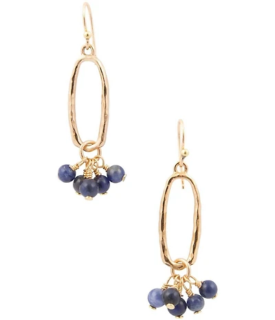 Barse Golden and Sodalite Amelia Drop Earrings