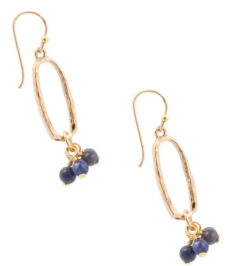 Barse Golden and Sodalite Amelia Drop Earrings