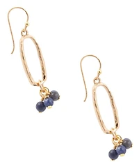 Barse Golden and Sodalite Amelia Drop Earrings