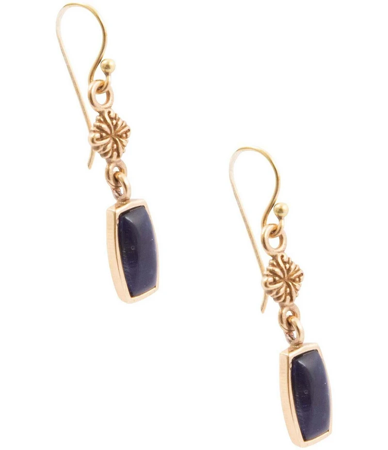 Barse Golden and Sodalite Regalia Drop Earrings