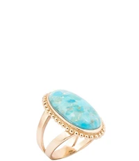 Barse Golden and Turquoise Horizon Statement Ring