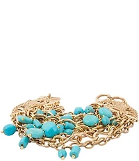 Barse Coastal Grove Golden And Turquoise Magnesite Line Bracelet