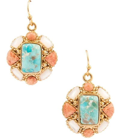 Barse Mesa Genuine Stone Drop Earrings