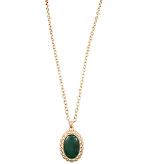 Barse Green Onyx Forest Ember Long Pendant Necklace