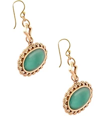 Barse Green Onyx Forest Ember Statement Drop Earrings