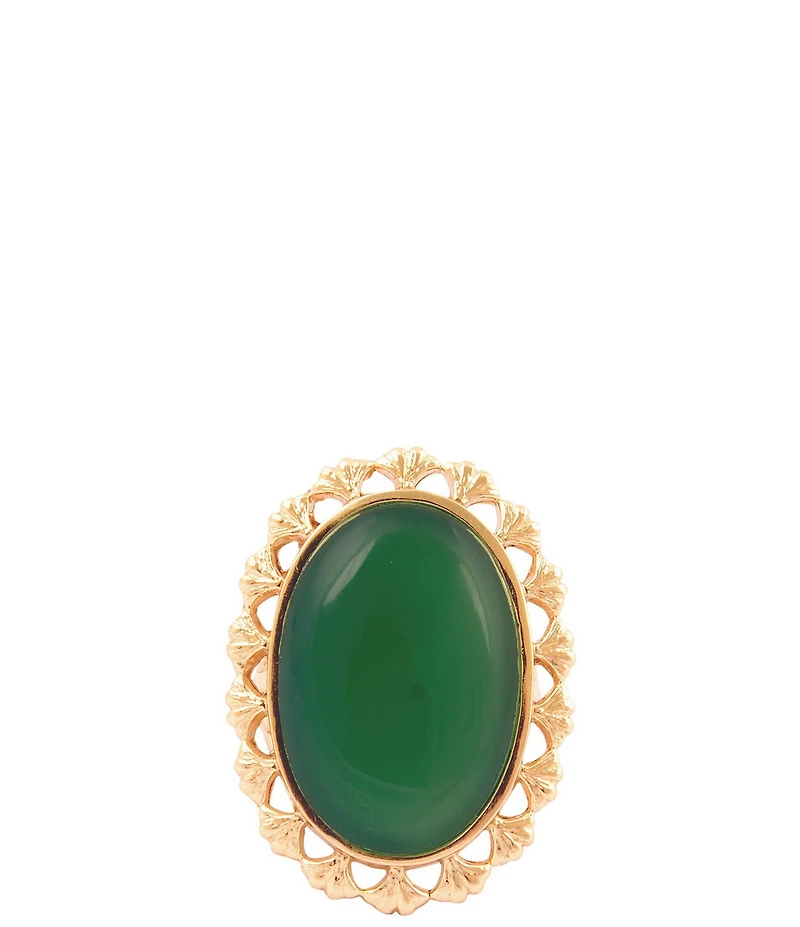 Barse Green Onyx Forest Ember Statement Ring