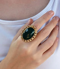 Barse Green Onyx Forest Ember Statement Ring