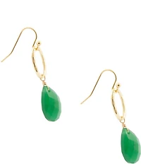 Barse Green Onyx Verdant Glow Linear Earrings