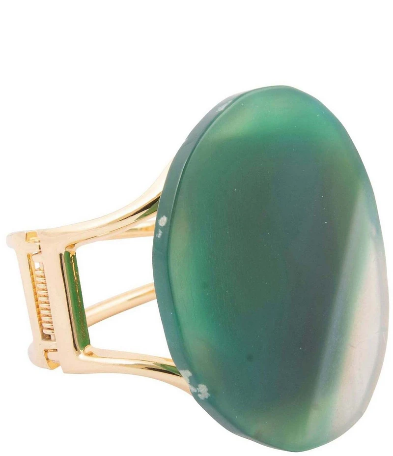 Barse Green Onyx Verdant Glow Statement Bangle Bracelet
