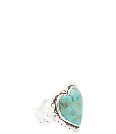 Barse Heart Of The West Silver And Genuine Turquoise Statement Ring
