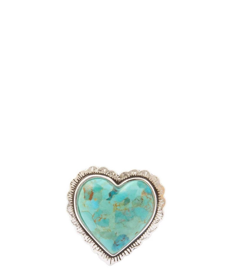 Barse Heart Of The West Silver And Genuine Turquoise Statement Ring