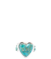 Barse Heart Silver Genuine Turquoise Statement Ring