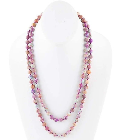 Barse Impression Jasper Endless Beaded Long Strand Necklace
