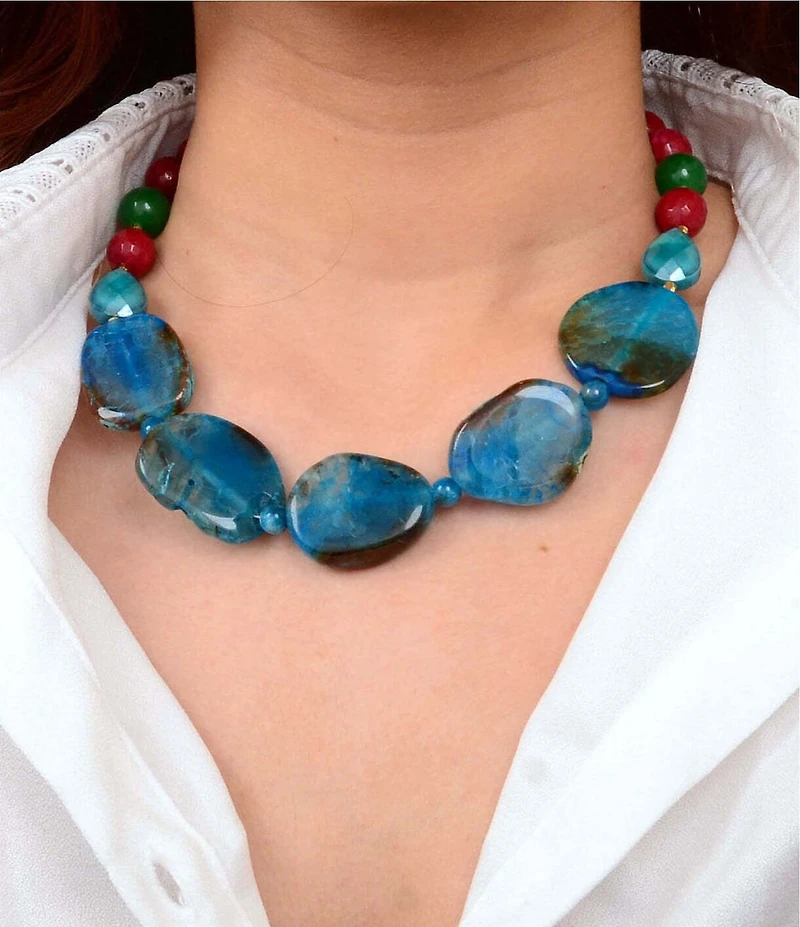 Barse Jade Agate Collar Necklace