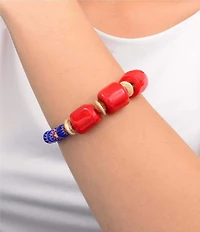 Barse Jubilee Genuine Stone Beaded Stretch Bracelet