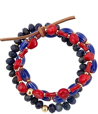 Barse Jubilee Genuine Stone Beaded Stretch Bracelet Set