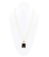 Barse Black Onyx Mixed Metal Pendant Necklace