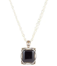 Barse Black Onyx Mixed Metal Pendant Necklace