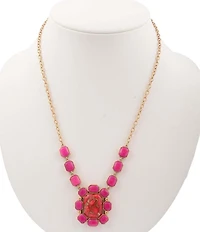 Barse Magnesite & Quartz Stone Magenta Flame Y Necklace