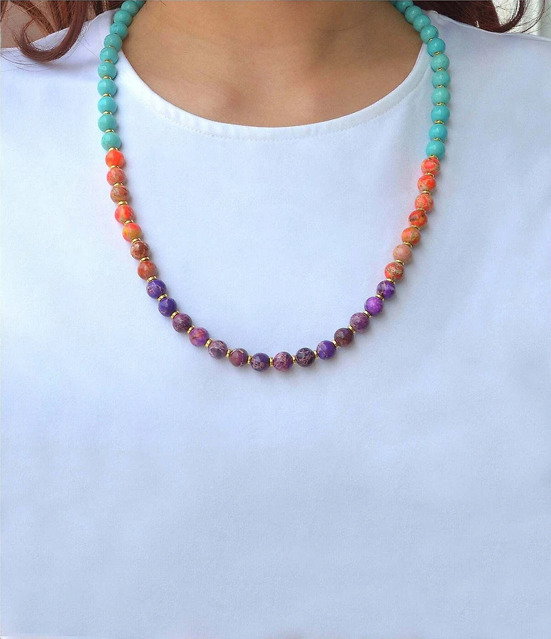Barse Marrakech Genuine Stone Beaded Necklace