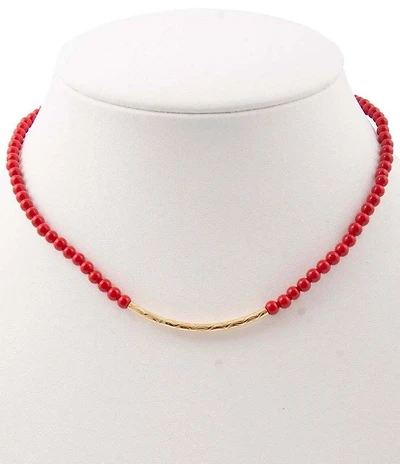 Barse Mashan Jade Crimson Royale Bar Collar Necklace
