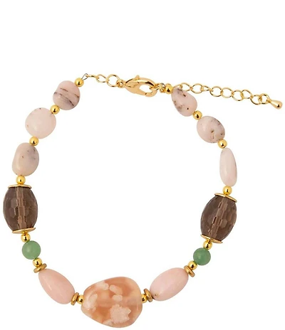 Barse Misty Meadow Genuine Stone Adjustable Line Bracelet