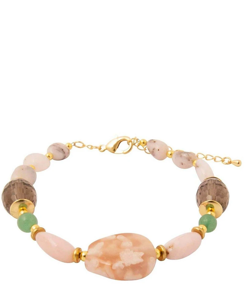 Barse Misty Meadow Genuine Stone Adjustable Line Bracelet