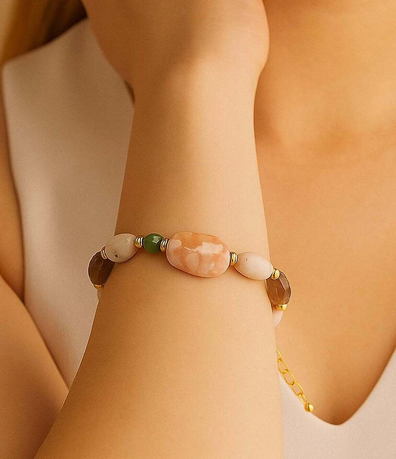 Barse Misty Meadow Genuine Stone Adjustable Line Bracelet