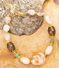 Barse Misty Meadow Genuine Stone Adjustable Line Bracelet
