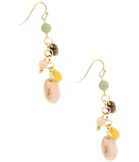 Barse Misty Meadow Genuine Stone Beaded Drop Earrings