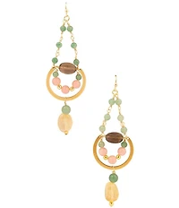 Barse Misty Meadow Genuine Stone Drop Earrings
