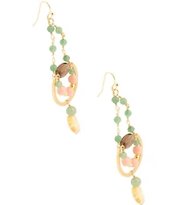 Barse Misty Meadow Genuine Stone Drop Earrings