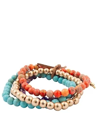 Barse Moroccan Spice Beaded Stretch Bracelet Set