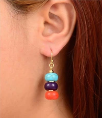 Barse Moroccan Spice Stretch Magnesite Beaded Linear Earrings