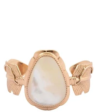 Barse Mother-Of-Pearl Feathered Radiance Cuff Bracelet