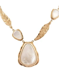 Barse Mother-Of-Pearl Feathered Radiance Short Pendant Necklace