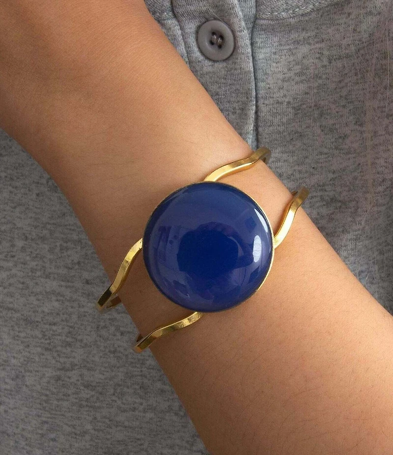 Barse New Haven Blue Agate Bangle Bracelet