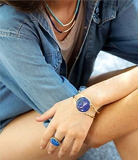 Barse New Haven Blue Agate Bangle Bracelet