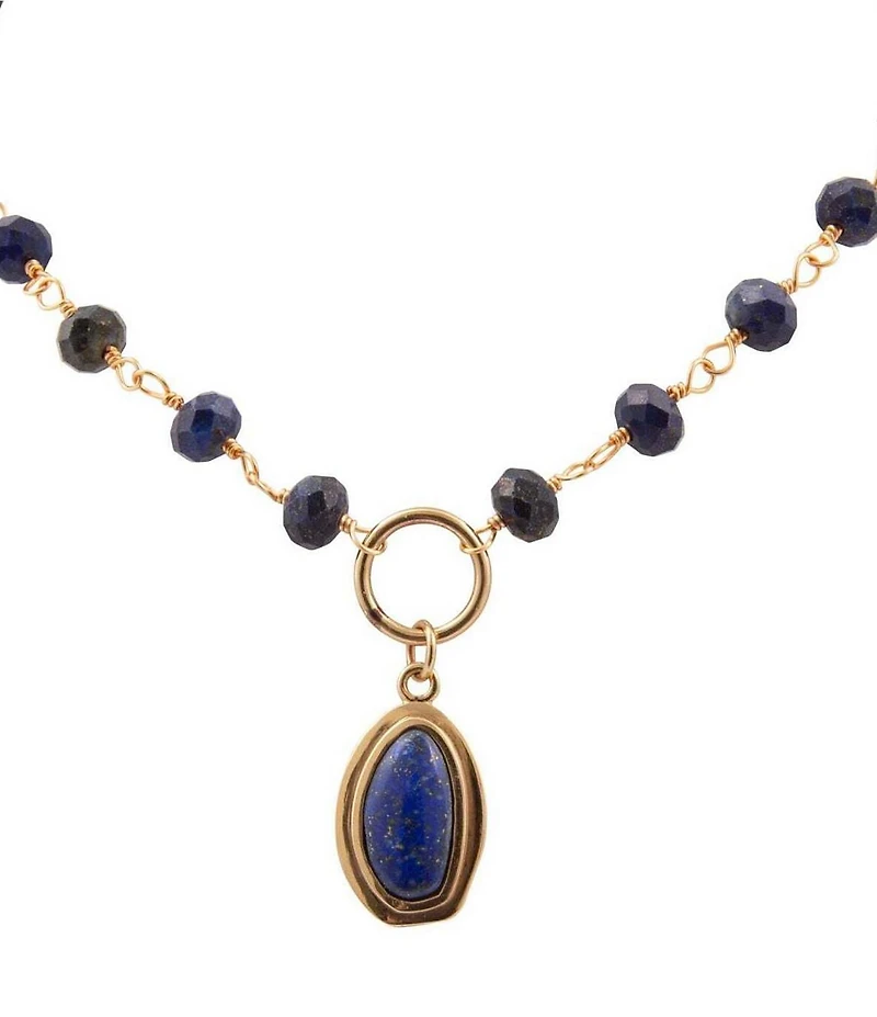 Barse Oasis Lapis Short Pendant Necklace