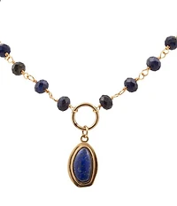 Barse Oasis Lapis Short Pendant Necklace