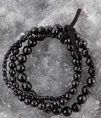 Barse Onyx Genuine Stone Beaded Stretch Bracelet Set