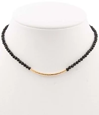 Barse Onyx Midnight Bar Collar Necklace