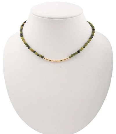 Barse Golden Bar Collar Necklace